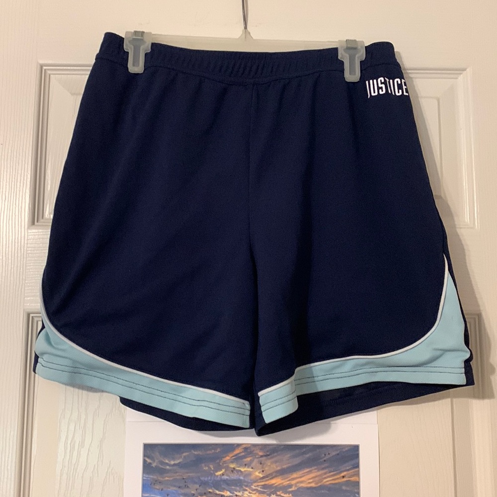 Justice blue basketball shorts!
